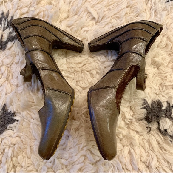 Tsubo Olive Leather Mary Jane Heels 8.5 - Picture 3 of 7